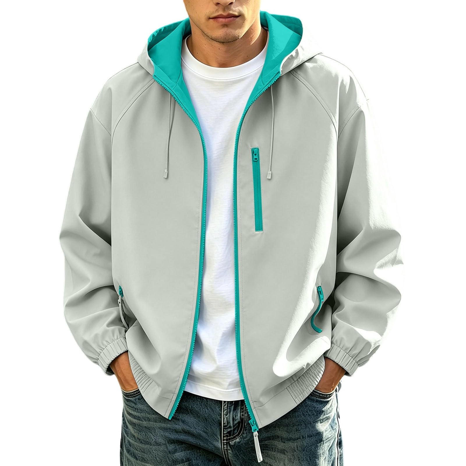 Generisch Feinstrickjacke Damen Ganzjahres-Herren-Freizeitjacke für Outdoor-Aktivitäten – Bequeme Jacke mit Reißverschluss vorne ideal zum Radfahren und den Alltag leichte