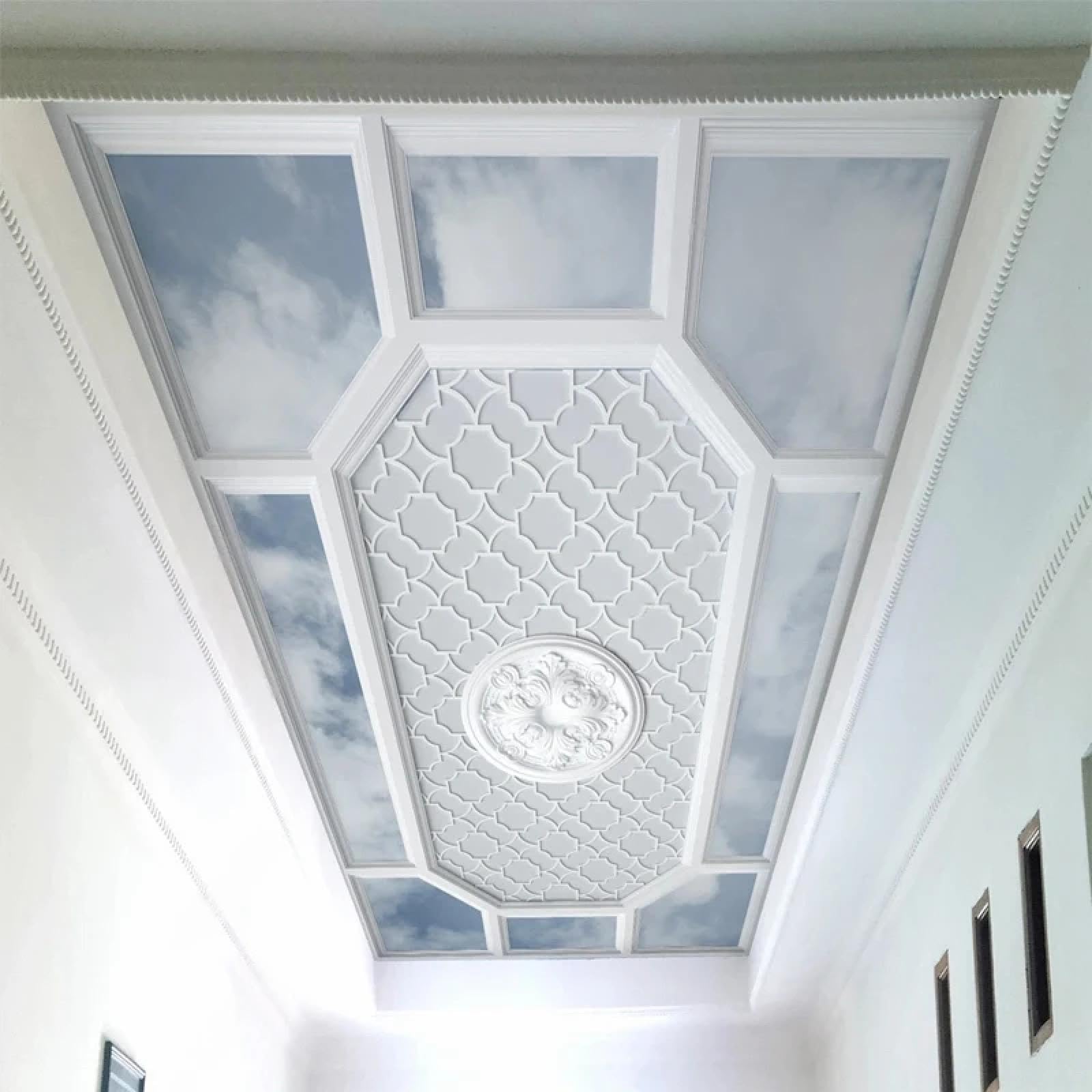 Papier peint relief en plâtre ciel bleu décoration haut de gamme