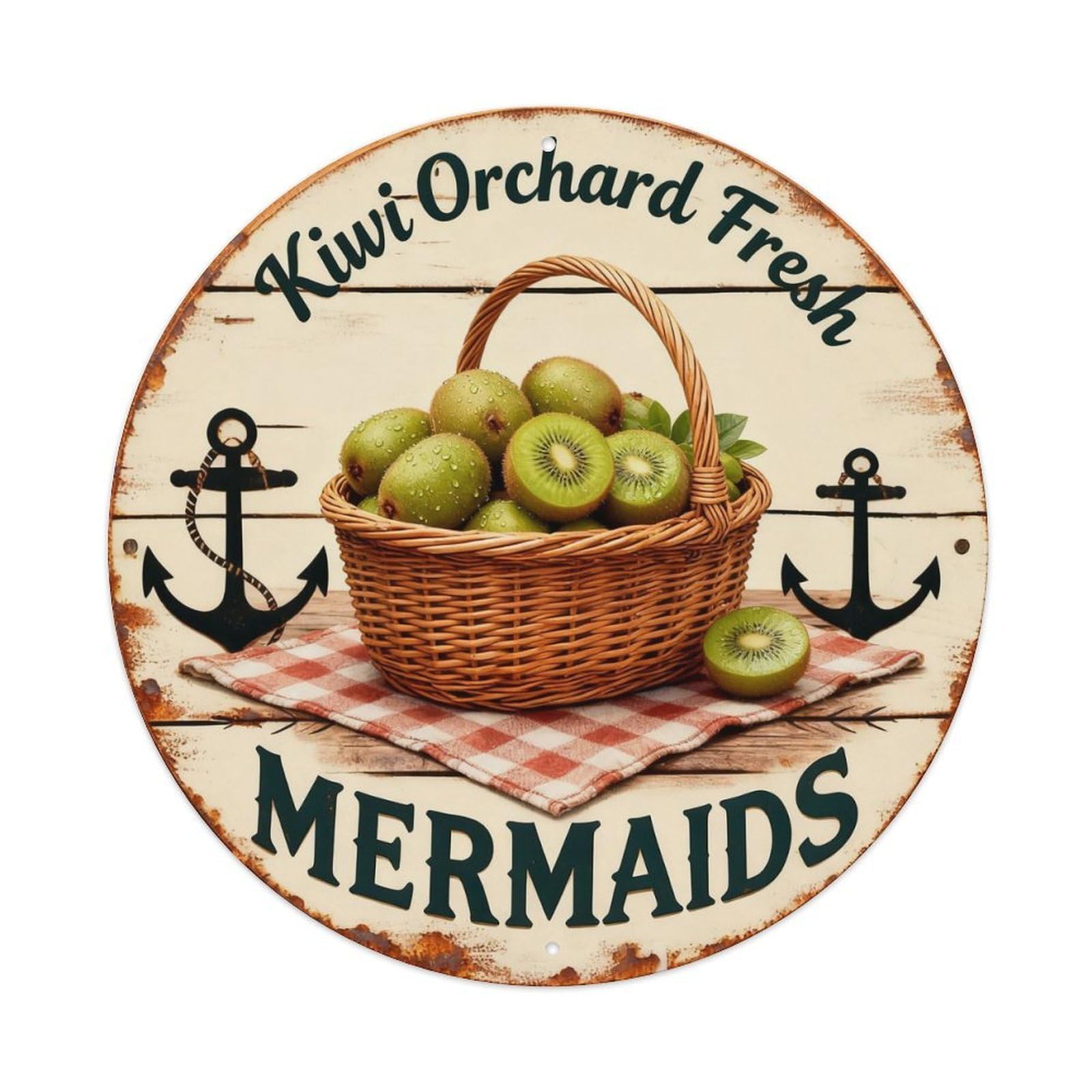 Kiwi Orchard Fresh Sign Metal Tin Sign Plaque
