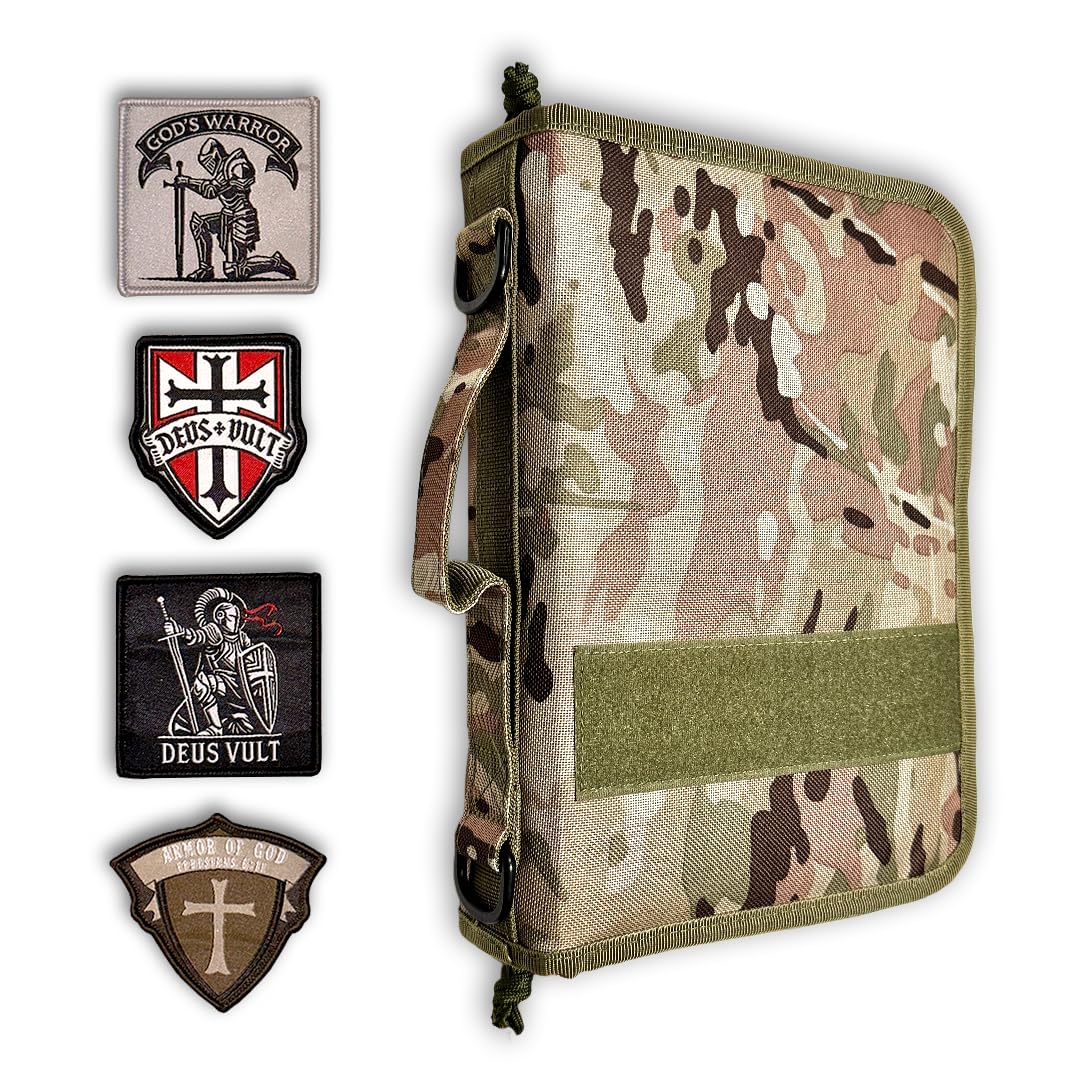 PRIME ARSENAL Tactical Bible Case For Men, Bible Cover For Men, Gift For Women, Bible Book Cover, Bible Cover Case With Patches, Great Christian Gift for Friends and Family