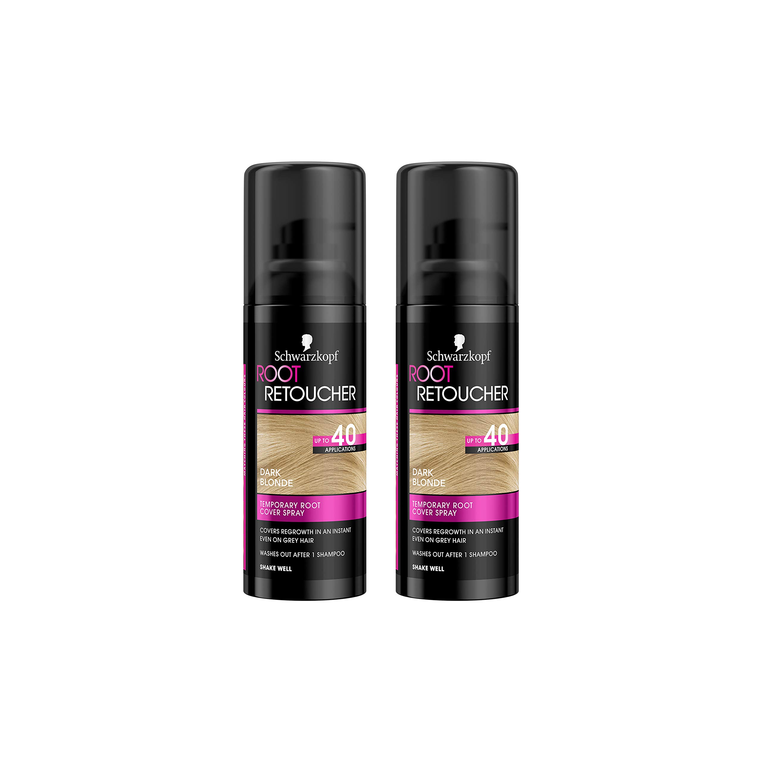 Root Retoucher, Instant Temporary Hair Dye Spray for Blonde Regrowth, Dark Blonde Duo Box
