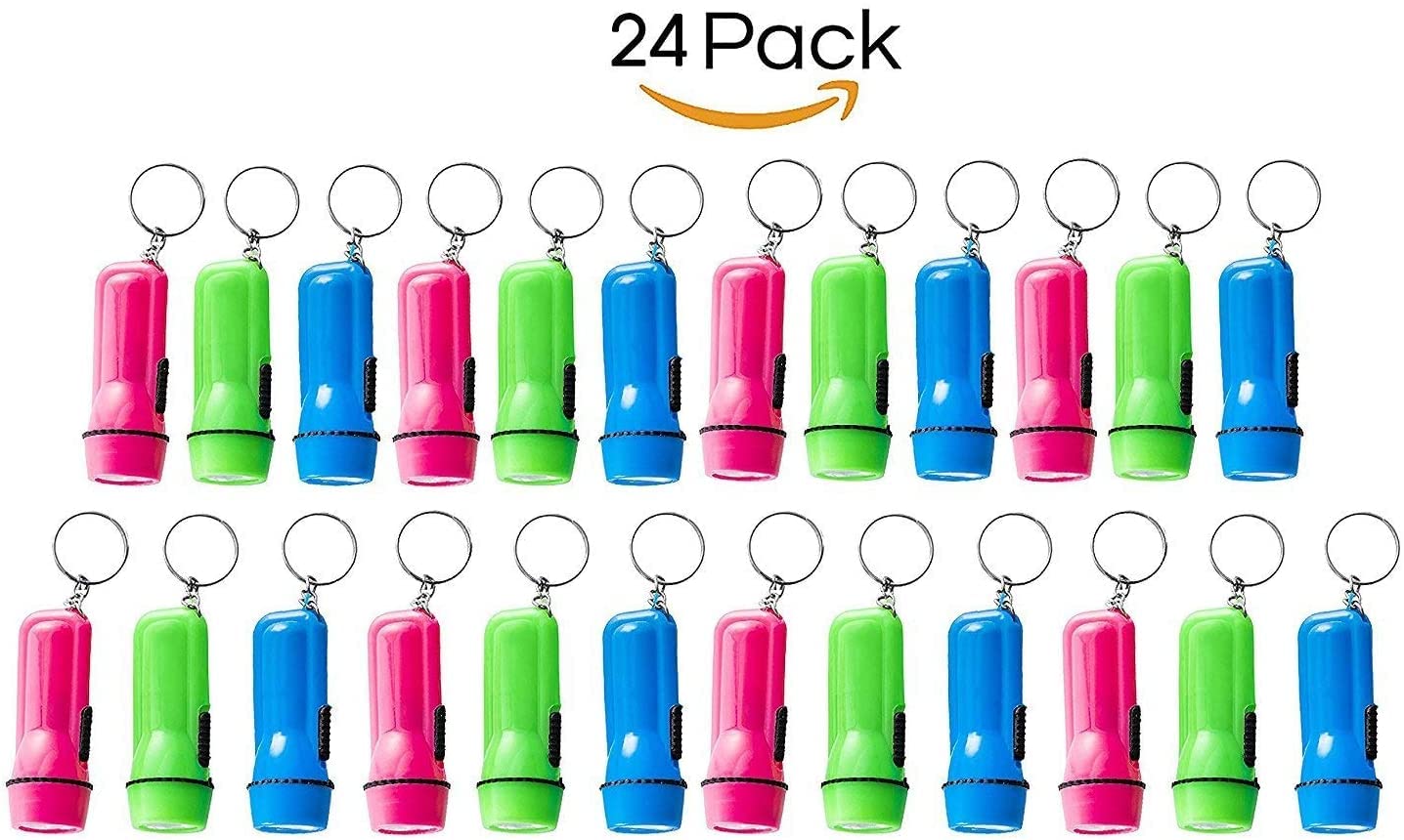 HOMSFOU 10-Pack Mini Keychain Flashlights - Portable Pocket LED Light For Camping, Hiking, Emergencies (Mixed Colors, 6x2cm)