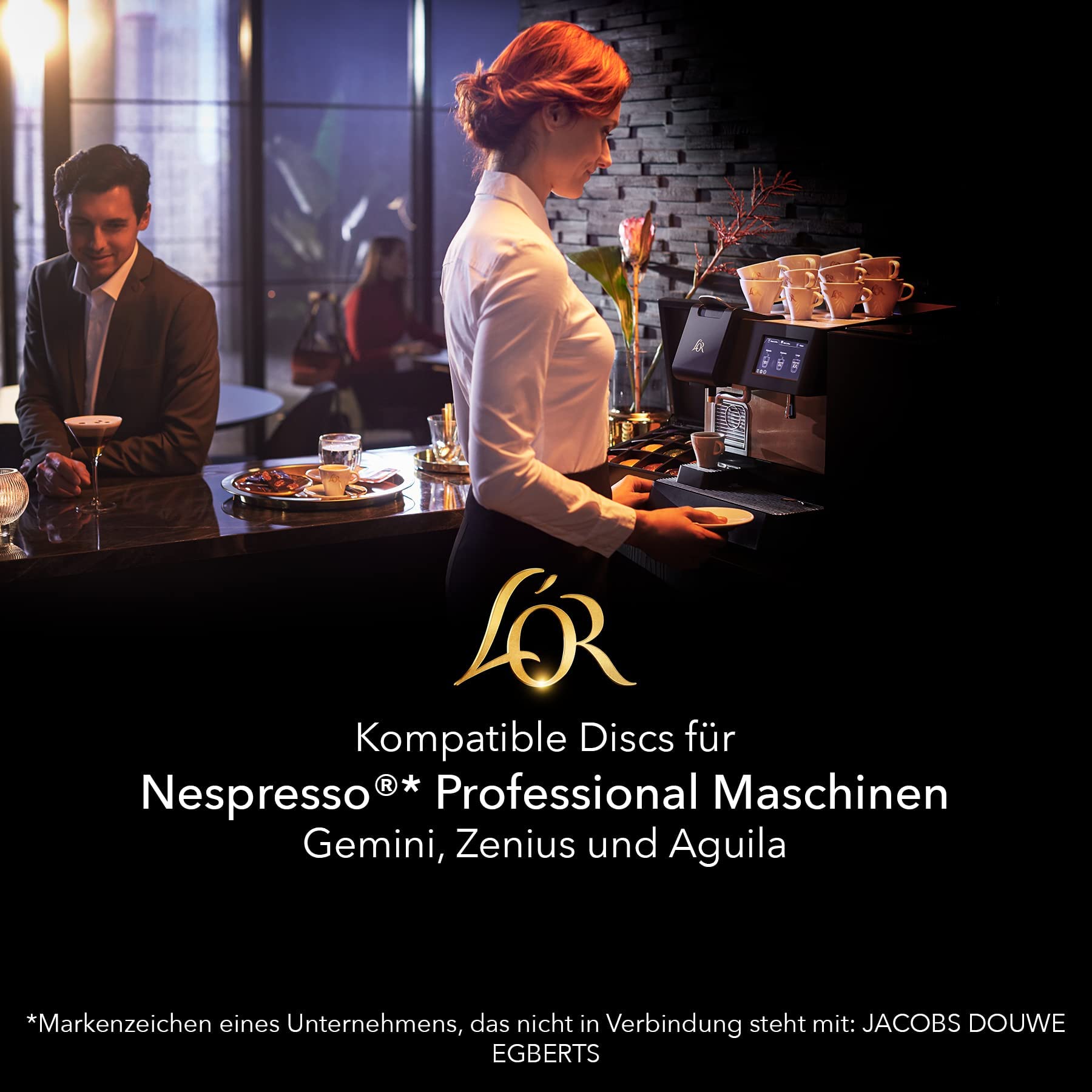 L'OR Suprême Espresso Decaf 7, kapsułki z kawą kompatybilne z Nespresso* Pro, bezkofeinowe (50 saszetek z kawą), intensywność 7/10