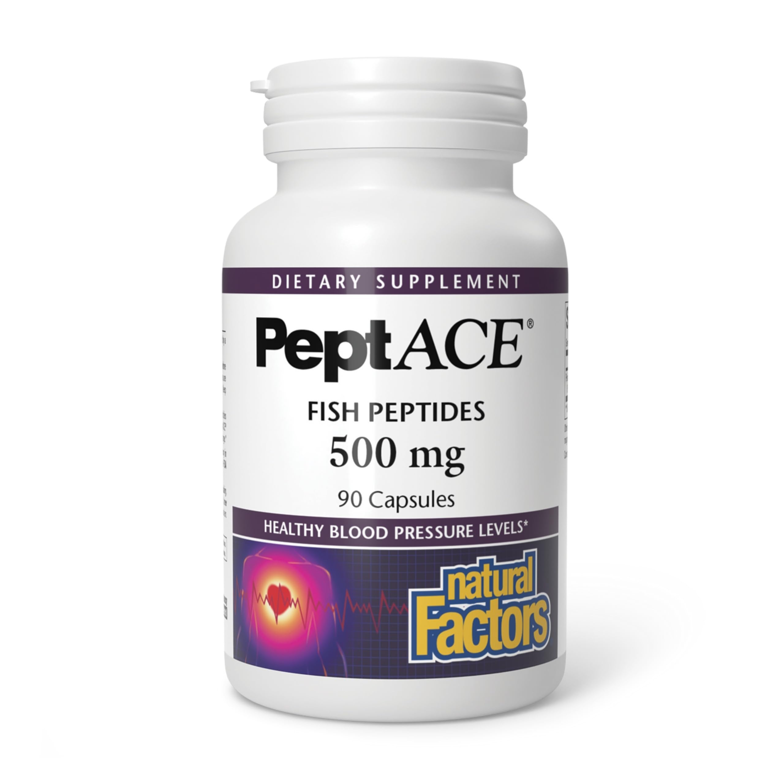Natural Factors PEPTACE® FISH PEPTIDES 500 mg, 90 Capsules