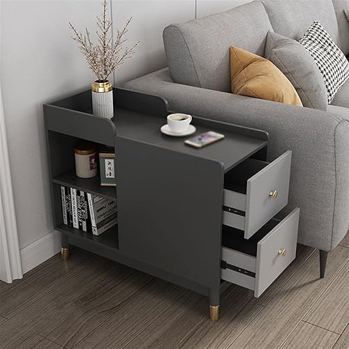 Miniatura 5 de SERUMY Mesa auxiliarmesa auxiliar de doble cajón mesa auxiliar para dormitorio mesita de noche para el hogar sala de estar mesa auxiliar de oficina