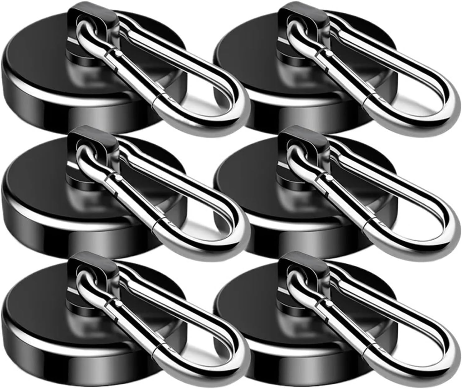 5/10PCS Strong Neodymium Magnetic Hooks 360°Rotating Carabiner Magnet Ring Keychain Hook ，Compatible for Home Kitchen Bathroom Hanging Hangers(Black,10Pcs Yellow)