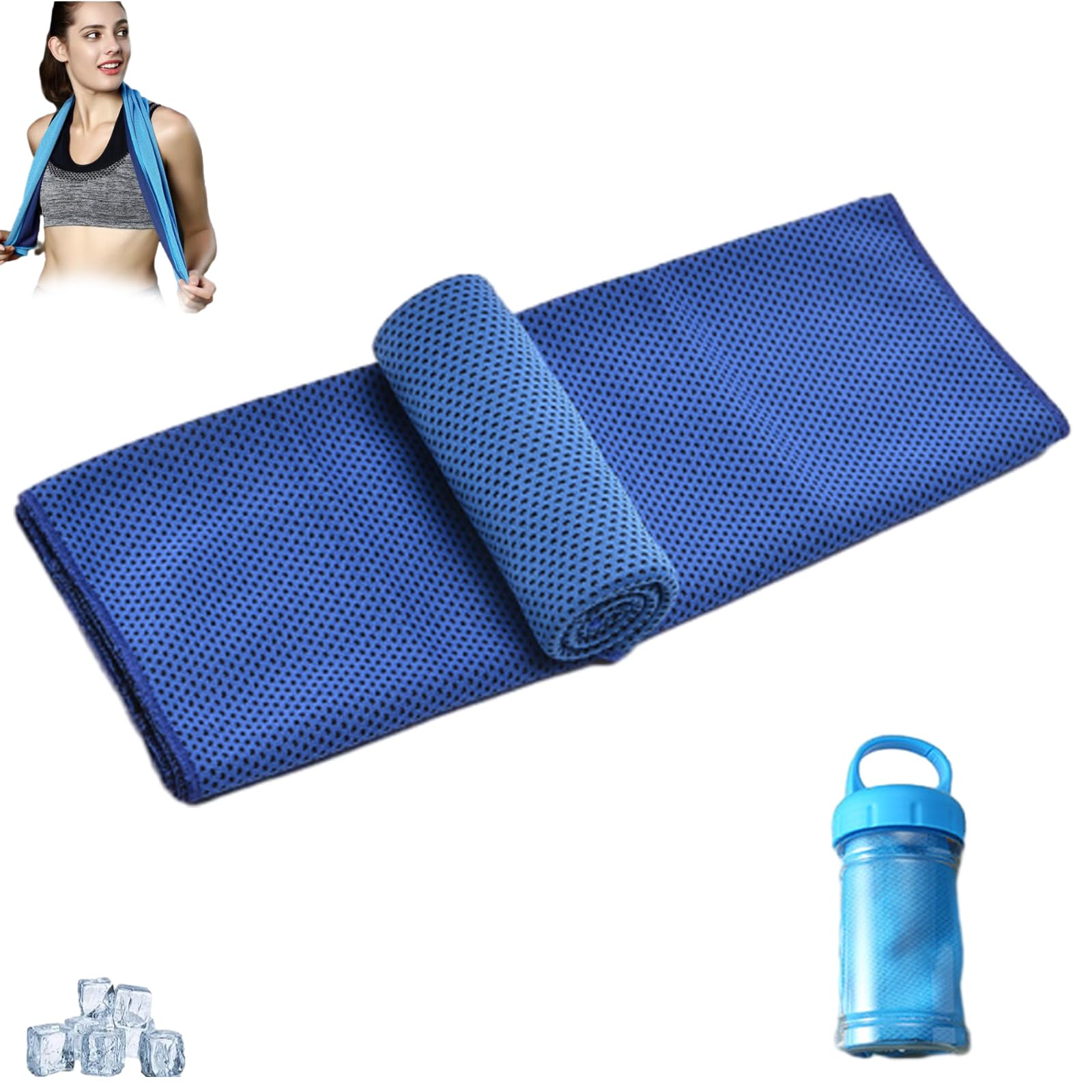Towelnado，Instant Cooling Towel, Ice Cooling Towel, Quick Dry Sweat Wicking Sport Towel for Running Cycling Fitness Outdoor Activities (Blue 2)
