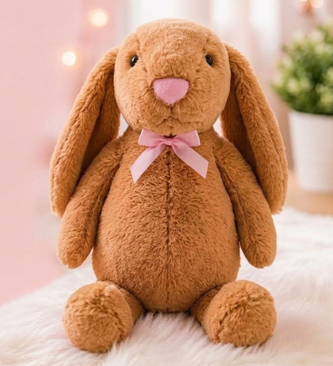 LED IŞIKLI, Uyku Arkadaşı Uzun Kulak Bunny Peluş Tavşan 65cm Kahverengi | Peluş