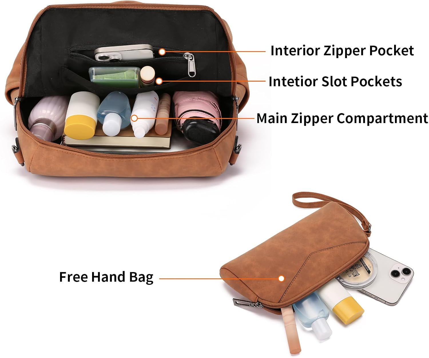 GAEKEAO Backpack Purse for Women Fashion Leather Designer Travel Backpack Purses Convertible Shoulder Bag with Wristlet (Nubuck Brown) - Image 4