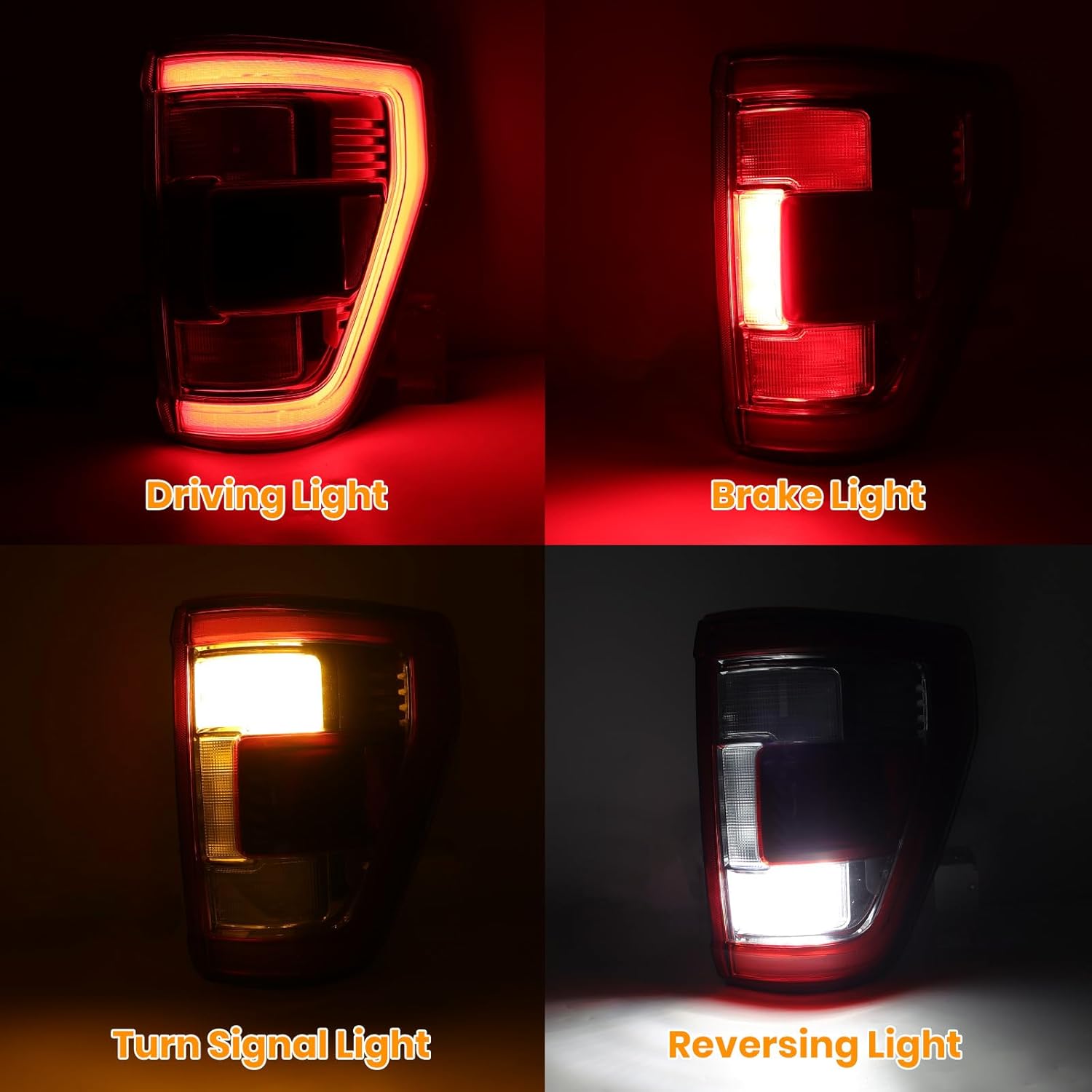 LED Passenger Side Tail Light Compatible with 2021 2022 2023 Ford F150 F-150 W/Blind Spot (Module Not Included) Right Tail Lamp Replace ML3Z13404D