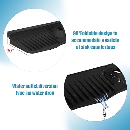 Miniatura 4 de Protector de salpicaduras de silicona para grifo, protector de salpicaduras para fregadero de cocina, tapete colector de goteo de agua para cocina,