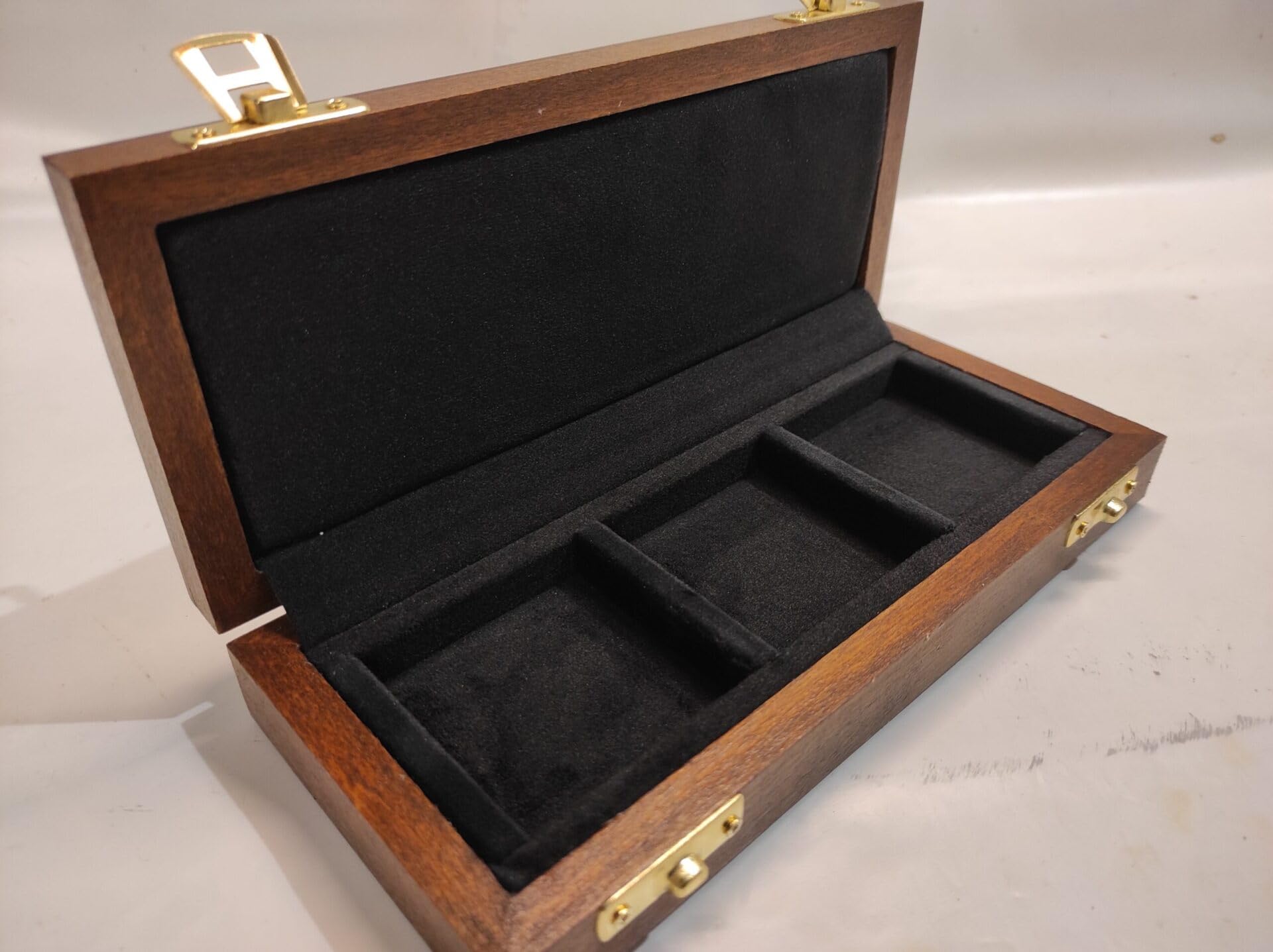 Caja para Monedas y medallas de colección en Madera, 3 Compartimentos 50x50 mm, Terciopelo Personalizable, Hecha a Mano, numismática