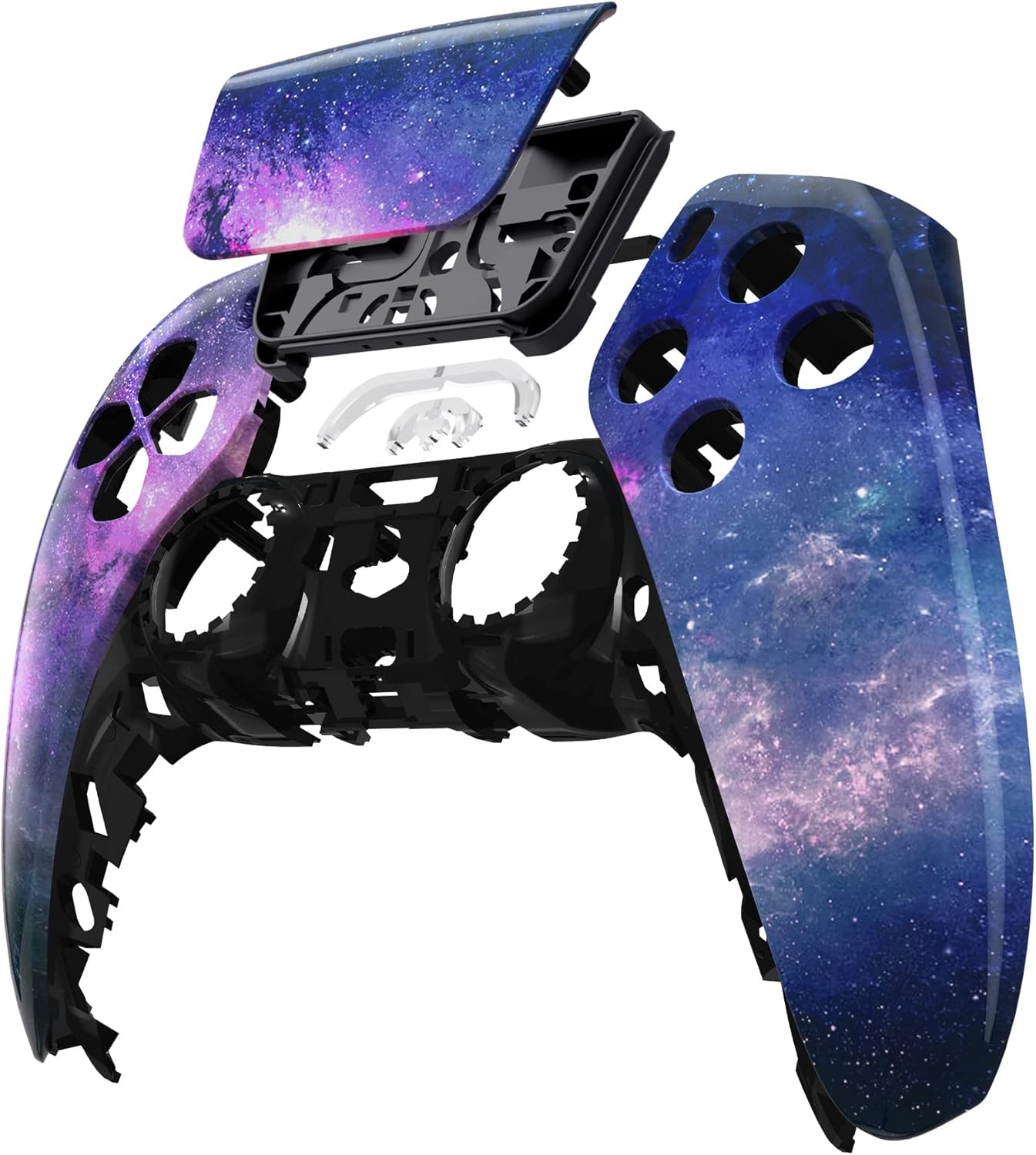 eXtremeRate Nebula Galaxy Touchpad Front Top Shell Compatible with ps5 Controller BDM-010 020 030 040 050, DIY Replacement Shell Custom Touch Pad Cover Compatible with ps5 Controller