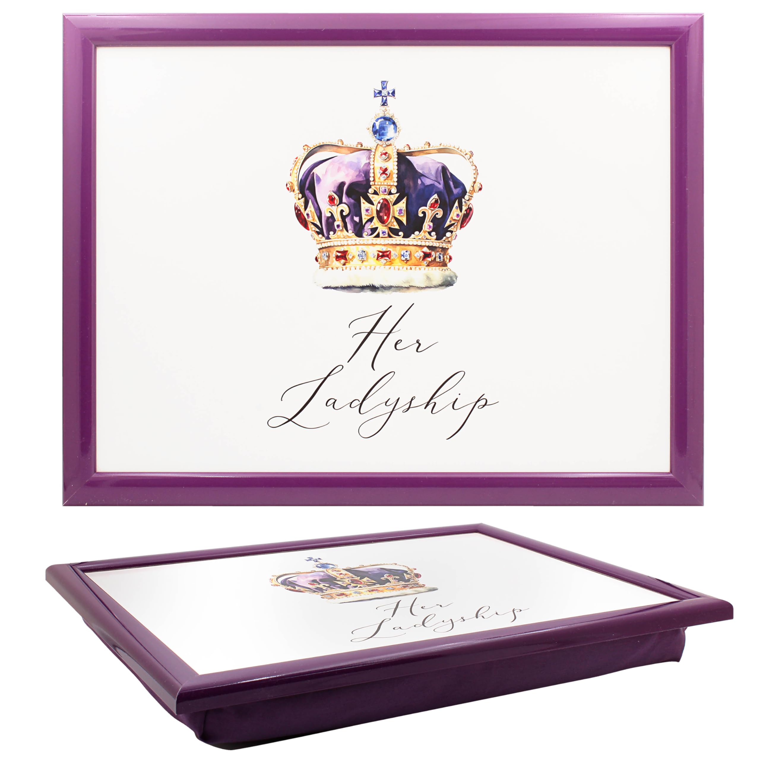 The Leonardo Collection His N Hers Her Ladyship Laptray For Food Serving & Breakfast | Comfortable Lap Trays With Bean Bag Cushion | Durable Lap Trays For Eating On Lap For Adults