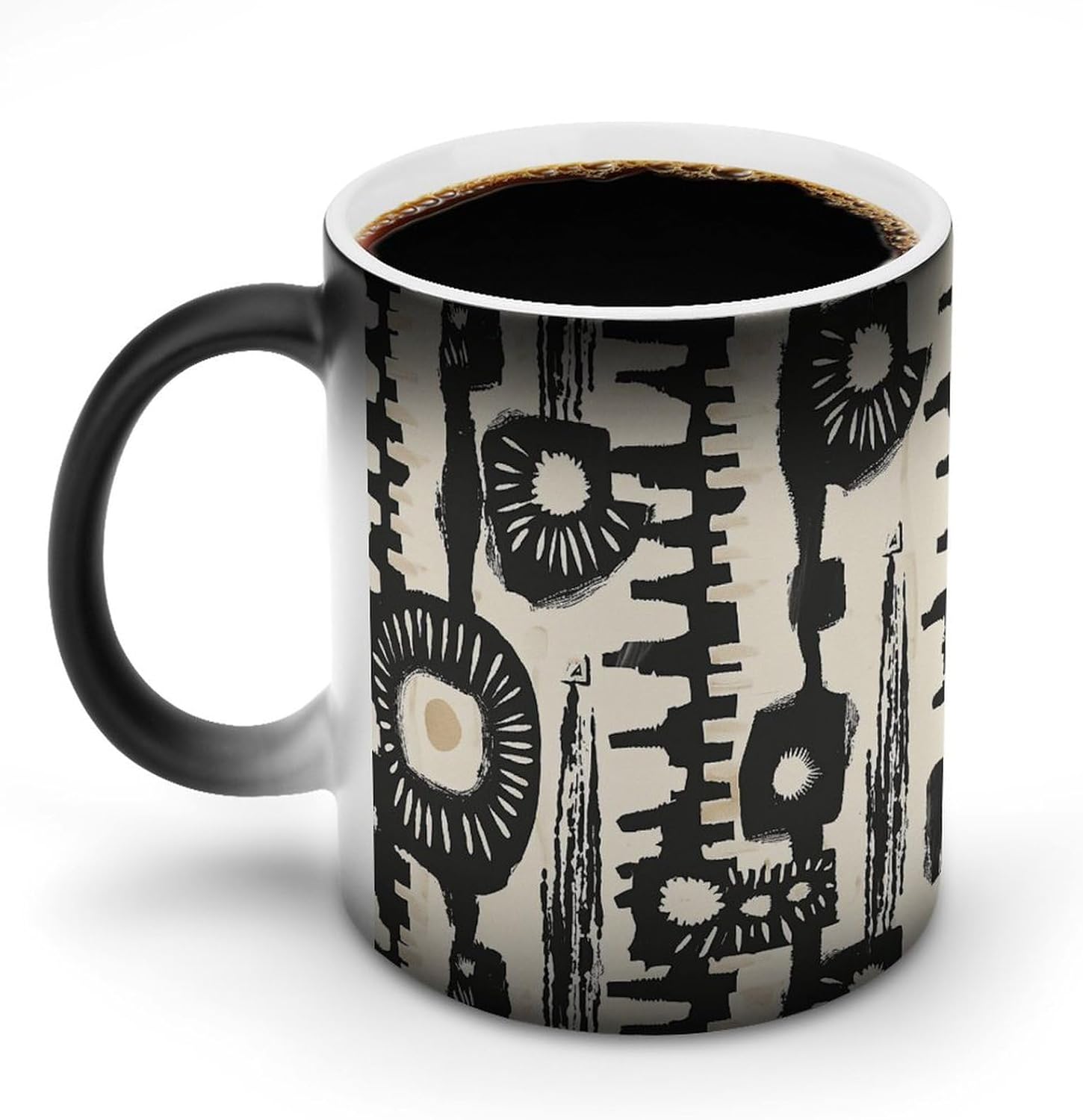 Color Changing Cups,African Print Design Printed 11 Oz Ceramic Cups for Birthday Men Women