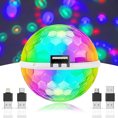 Luz de bola de discoteca USB, luz de fiesta activada por sonido, rellenos de calcetines para niños, crea un ambiente festivo con esta luz de