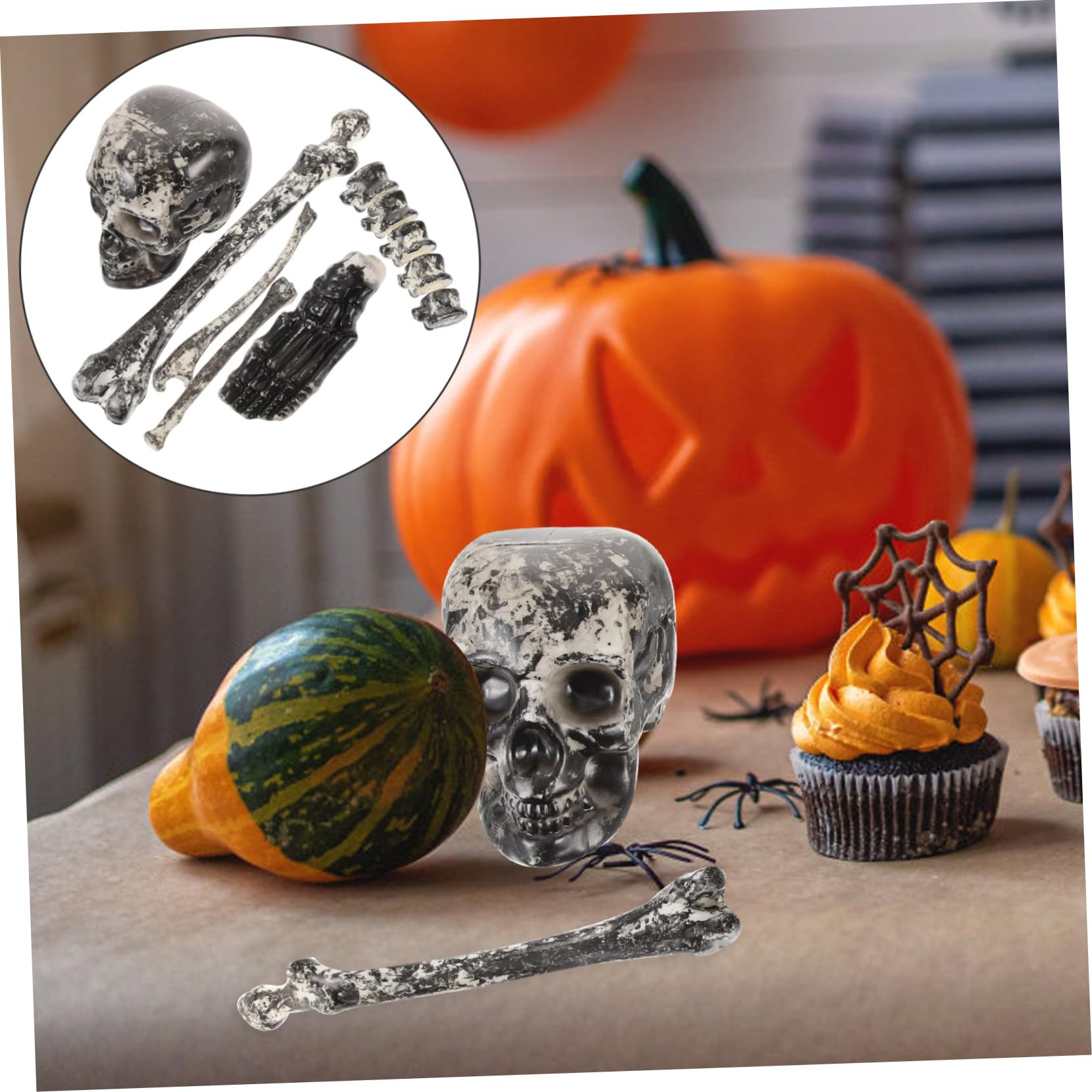ibasenice 2 Set Di Picchetti Di Teschio E Scheletro Di Halloween in Plastica Ossa Finte Per Decorazioni E Cosplay 6 Pezzi * 2