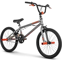 Huffy Revolt Freestyle BMX Bike, 20 Inch Wheels, Steel Frame, 360 Rotor Detangler, Front & Rear Brakes, 4 Freestyle Pegs, Single-Speed Trick Bike for Kids, Teens, and Beginner Park & Street Riders
