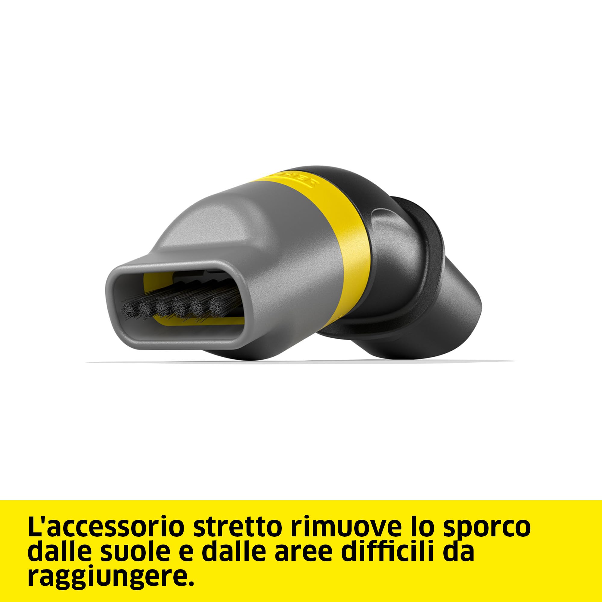 KÄRCHER Shoe!Cleaner SE 3-18 Compact, accessorio originale per aspirapolvere Kärcher, pulizia di scarpe sportive e per il tempo libero, senza gocciolamento, setole morbide, funzione di risciacquo