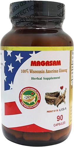 Magasam Cápsulas de ginseng americano 100% puro de Wisconsin  Alta potencia 1000 mg por porción, suplemento de raíz de ginseng para energía y apoyo disponible en Yaxa Venezuela