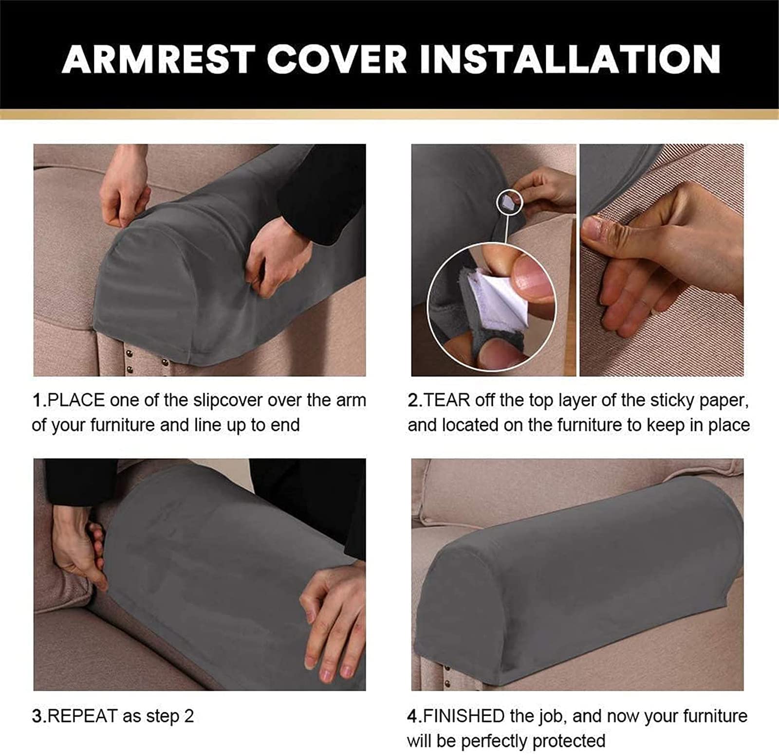 Copribraccioli for poltrona, Copribraccioli for poltrona, Copribraccioli elasticizzati for poltrona, Copribraccioli antiscivolo, Copribraccioli for poltrona, in velluto spesso, Copribraccioli for prot