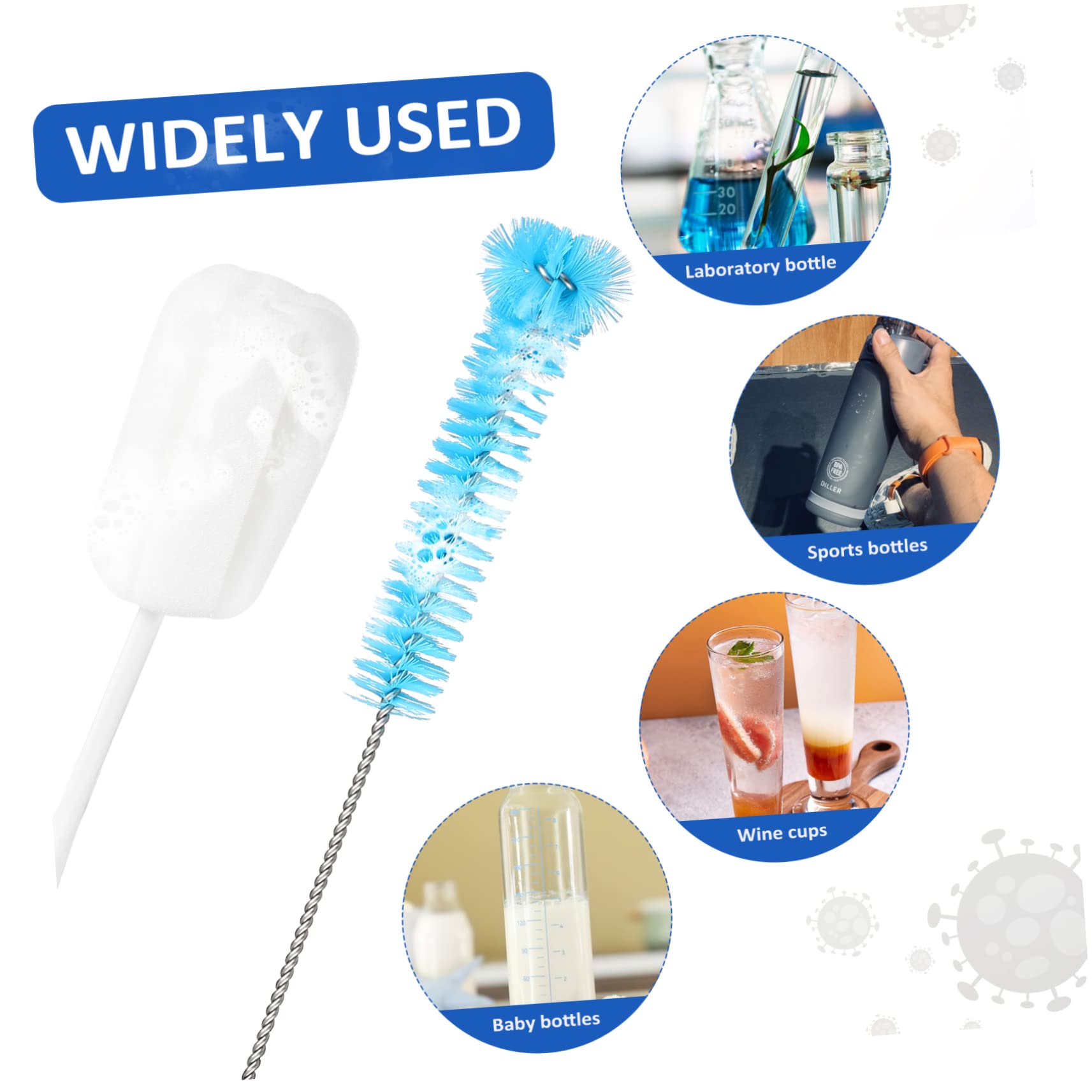 Healeved 1 Set Cleaning Brush Car Kit Water Bottle Tube Cleaning Lab Sponge Dishwashing Foam Brush Water Bottle Cleaner Household Cleaner Car Water Bottle Cleaner Brush Cleaners Steel