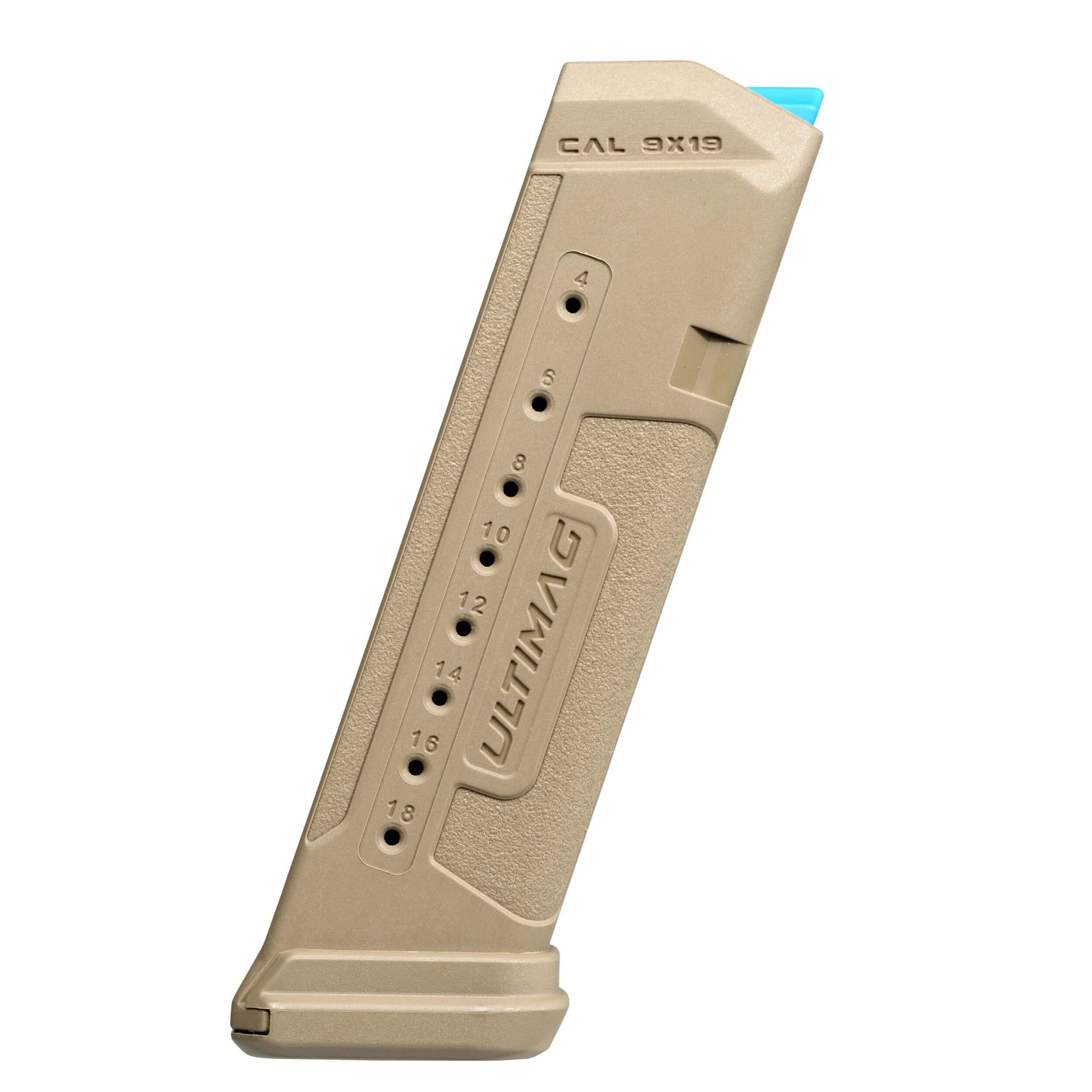FAB Defense Ultimag - G-17-19-19X - 9X19 Luger, Generationen 3 bis 5 (18 Schuss Kurzwaffen) TAN