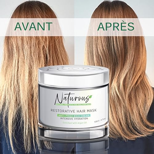 Miniatura 2 de Mascarilla capilar natural de aceite de coco acondicionador, tratamiento orgánico intensivo para cabello seco y dañado, proteína de queratina