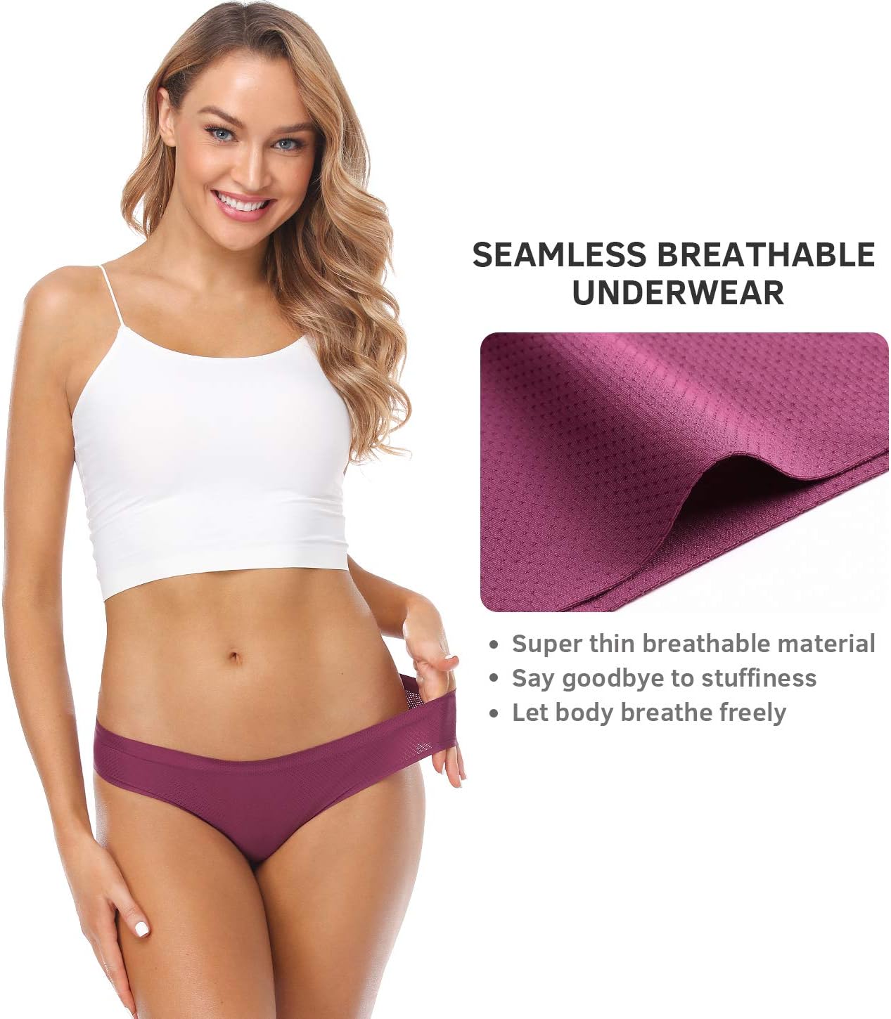 Wealurre Breathable Underwear Women Seamless Bikini Nylon Spandex Mesh Panties - Image 4