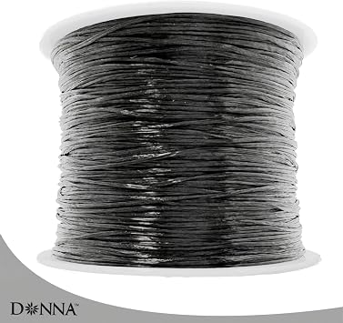 DONNA Premium Nylon Weaving Thread Spool, Black, 75 Yards, Stretchy Strong Sewing Cord, Weft Wig Braid Use