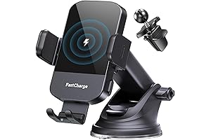 Engearm Wireless Car Charger, Auto Clamping Phone Mount with 15W Fast Charging