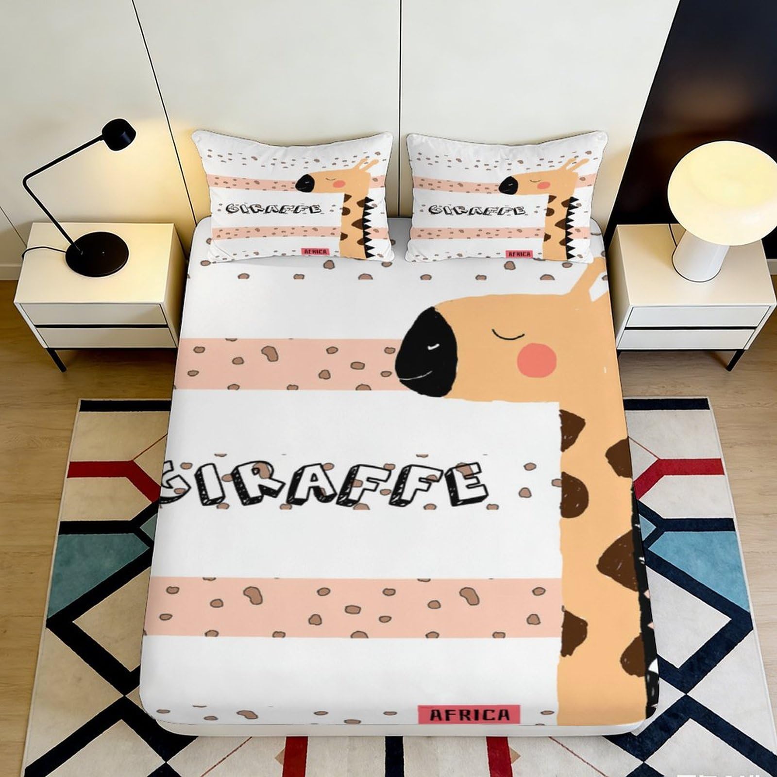 3D Printed Leopard Fitted Sheet Microfiber Deep Pocket Non-Slip Leopard Mattress Fitted Cover for Bedroom 160x200x25cm