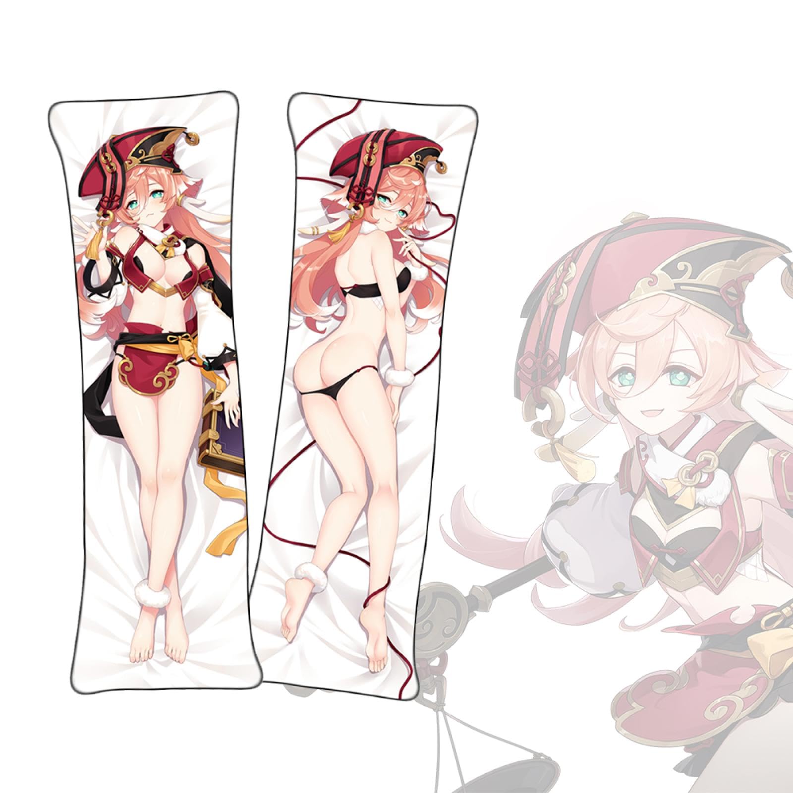 Dakimakura Genshin Impact Yanfei Dakimakura Anime Body Pillow Cover Short Plush Pillowcase
