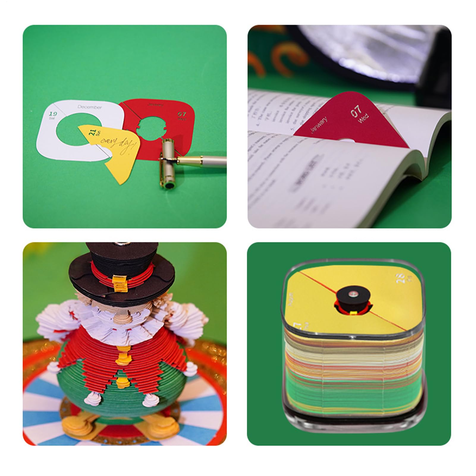 Calendario 3D 3D Del Circo Calendario Da Scrivania | Taccuino Organizer Per Gestione Pianificazione Quotidiana Monitoraggio Faccende Per Adulti Bambini Casa Ufficio Scuola