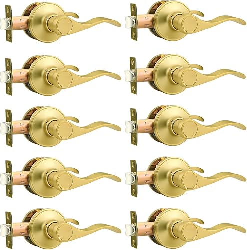 Vista 47 de Probrico Manija de Puerta Negra Palancas de Puerta de Pasaje para Puertas de Armario y Pasillo Estilo Ondulado Manijas de Puerta