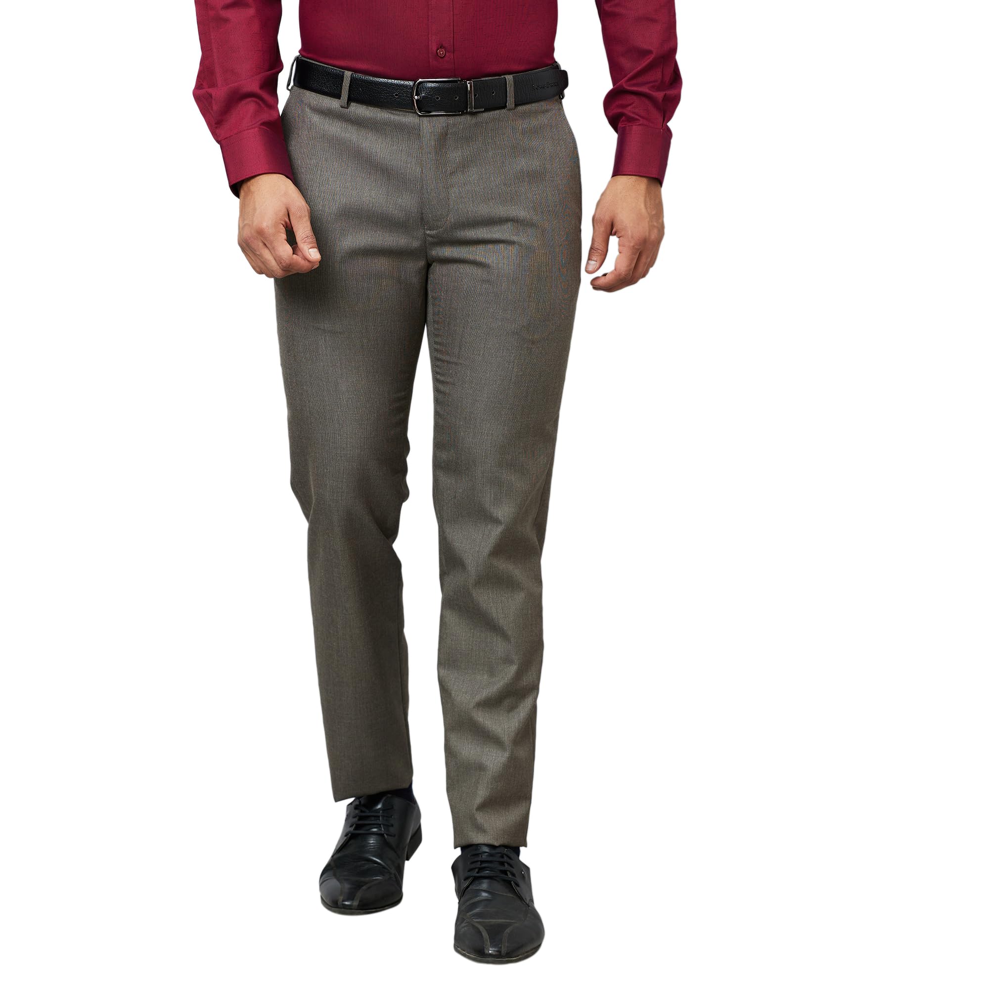 raymond Men Slim Fit Solid Pattern Poly Viscose Blend Pleatless Formal Trouser-picture-39