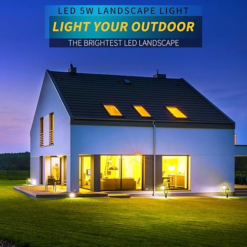 Miniatura 7 de Luces LED de paisaje, 5 W 120 V CA para caminos al aire libre, jardín patio, luz de inundación impermeable IP65, foco al aire libre con estaca,