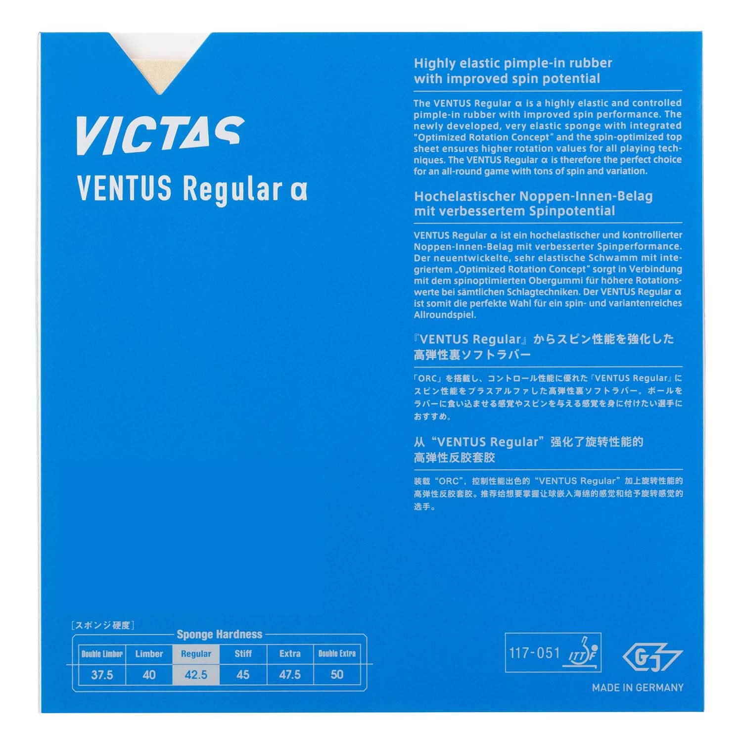 VICTAS Revêtement Ventus Regular Alpha