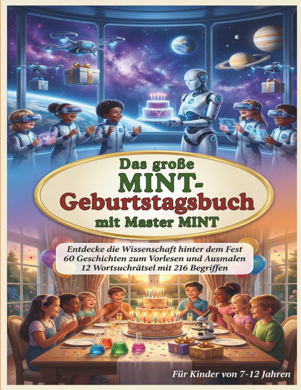 Das große MINT-Geburtstagsbuch mit Master MINT: Entdecke die Wissenschaft hinter dem Fest: 60 spannende Geschichten, Ausmalbilder und 12 ... (Die großen MINT - Bücher von Master MINT)