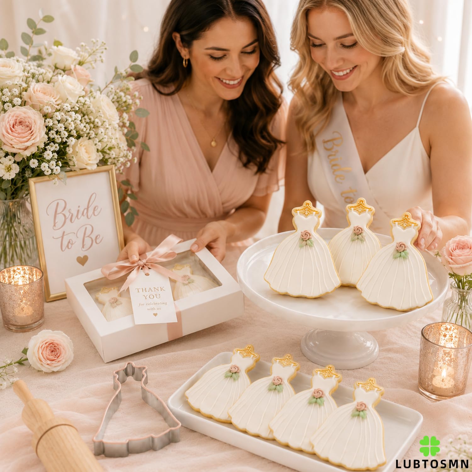 Cortador de galletas para vestidos de novia, 4.5 pulgadas, apto para lavavajillas, cortadores de galletas de fondant para boda