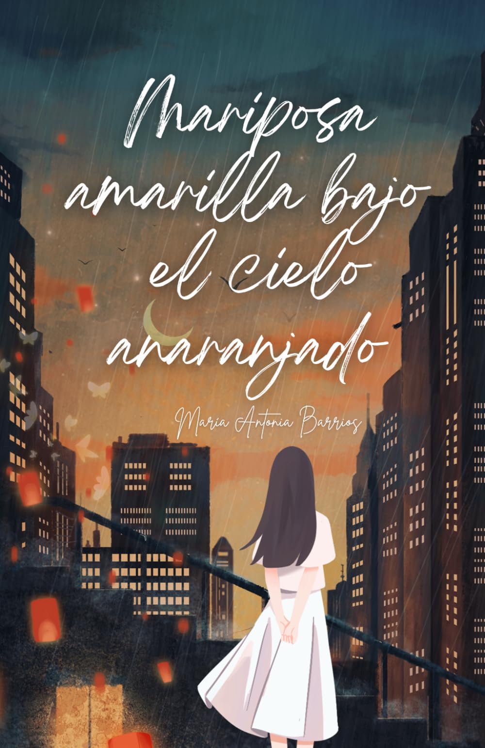 Mariposa amarilla bajo el cielo anaranjado (Spanish Edition)