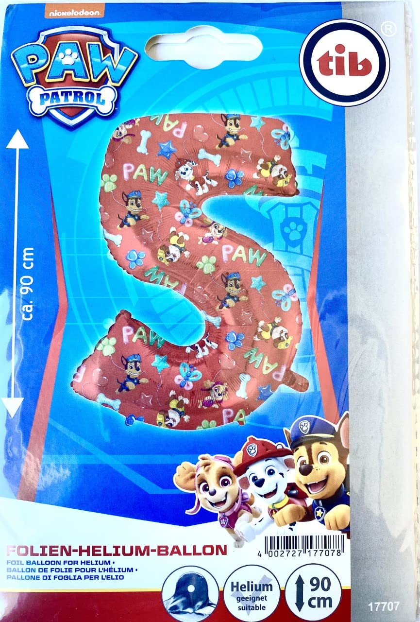 XXL Paw Patrol Foil Balloon * Number 5 * as Decoration for Children's Birthday and Party | 90 cm | for Air and Helium | Dogs Skye Children's Birthday Balloon Decoration Foil Balloons