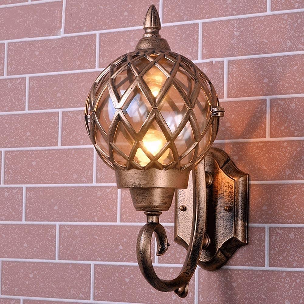 Aplique exterior impermeable E27 retro con pintura de bronce europea