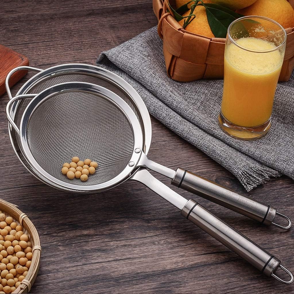Cordless kettle Mesh Strainer Premium Stainless Steel Fine Mesh Food Strainer Kitchen Colander with Handle, Silver Electric Kettle (Size : 10cm)