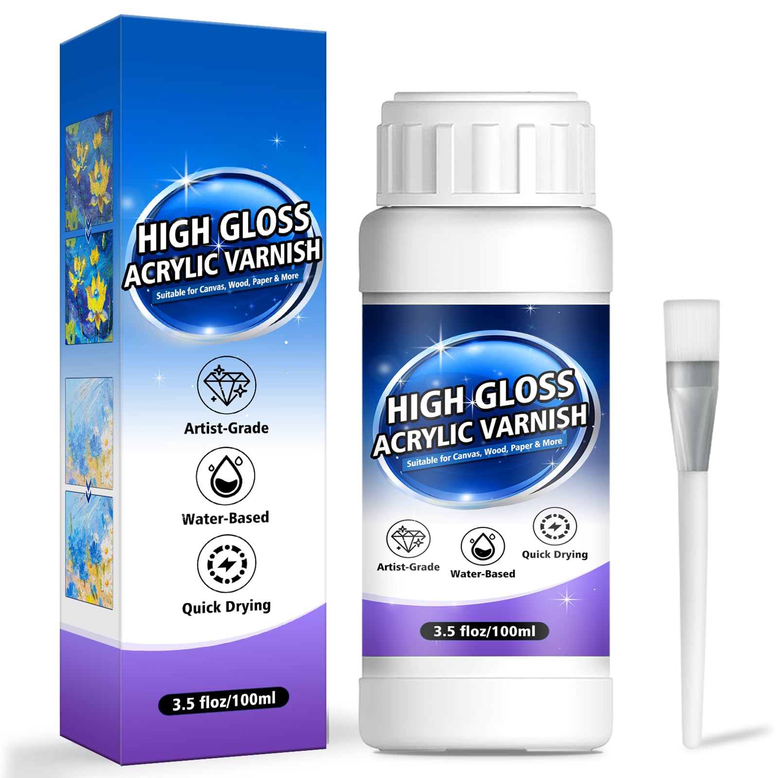 Gloss varnish for acrylic painting (10ML)