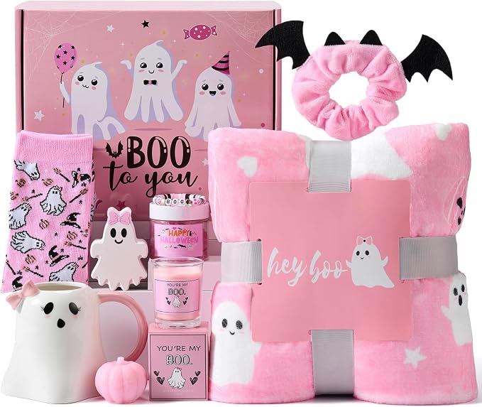 Amazon.com: Pink Halloween Gifts for Women Teen Girls, Boo Basket ...