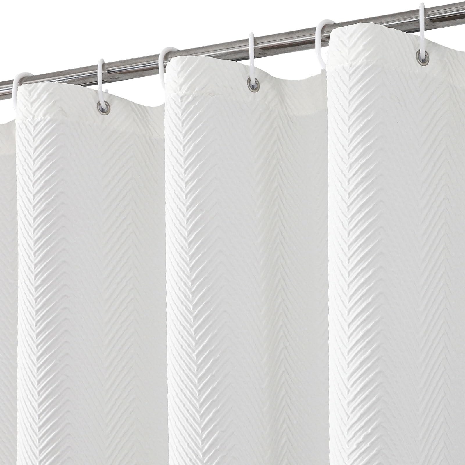Gibelle Long Rideau de Douche de 183 x 198 cm, Grand, en Tissu texturé en