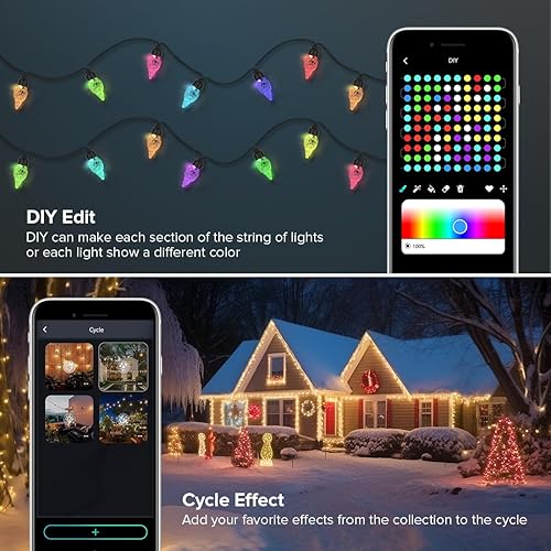 Miniatura 3 de BTF-LIGHTING WS2812B IC RGB Twinkle Smart Fairy Milky Star Light String, USB DC5V 32.8FT Music Bluetooth Mesh, APP IR Remote DIY Temporizador