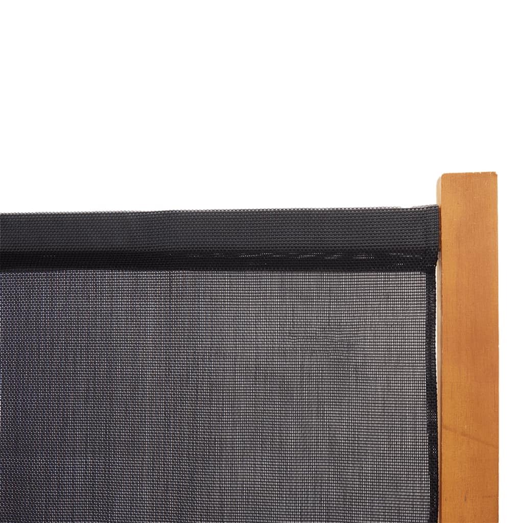 Paravent 4 pièces noir en bois d'acacia massif 280 x 180 cm, résistant aux intempéries, pliable, paravent extérieur, brise-vue, vestiaire multifonctionnel, mur espagnol
