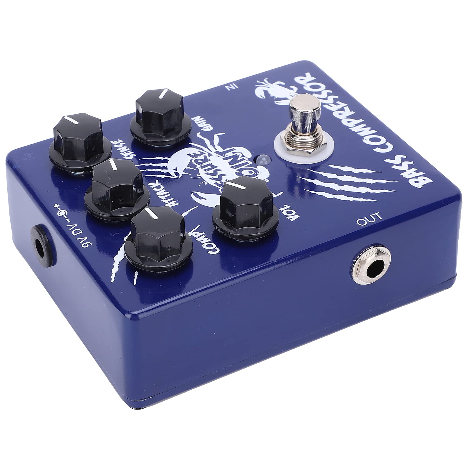 Pédale D'effets de Compresseur de Basse Coque en Alliage D'aluminium True Bypass Pédale de Compresseur Effet de Point de Pression True Bypass pour les Guitaristes